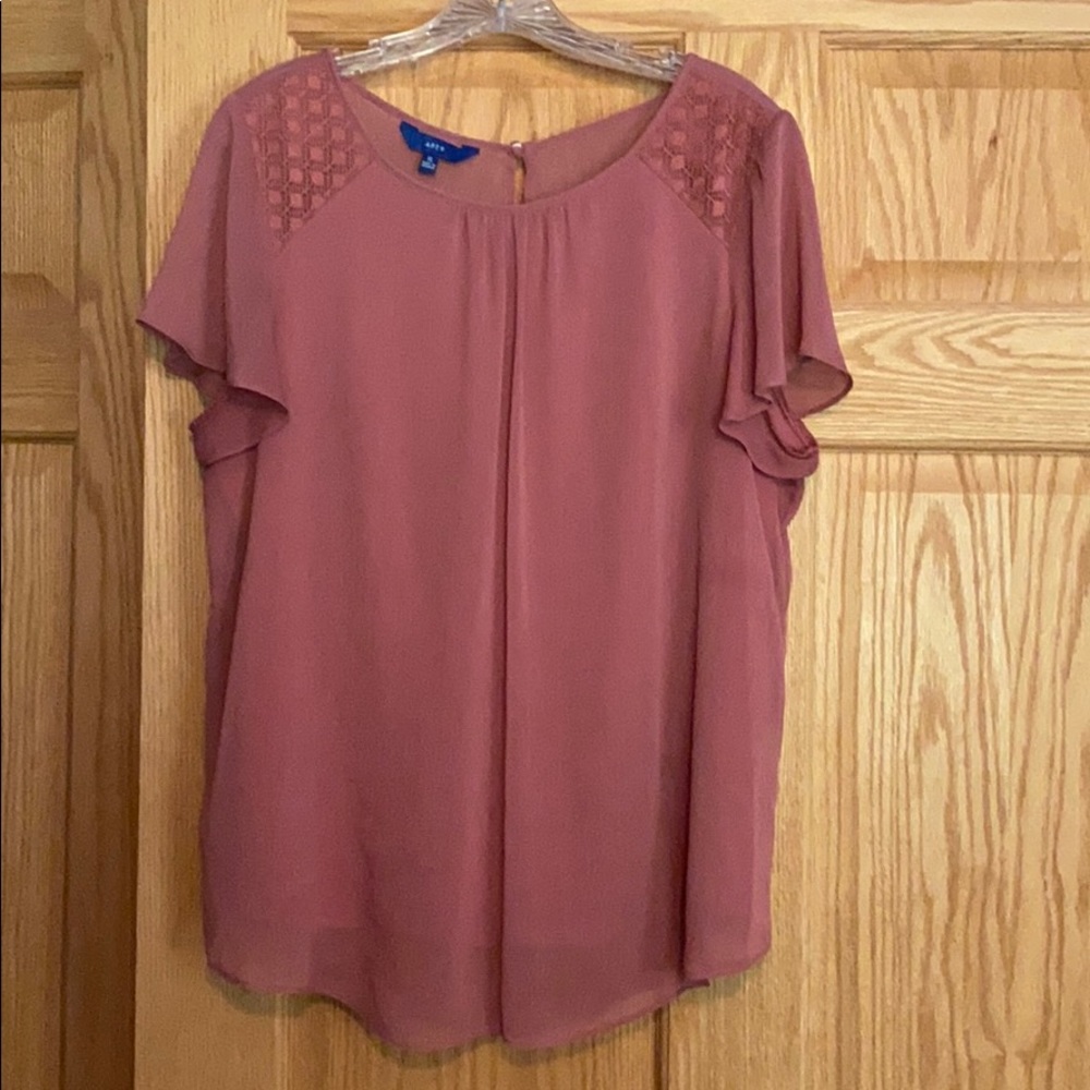 Sheer blush colored blouse